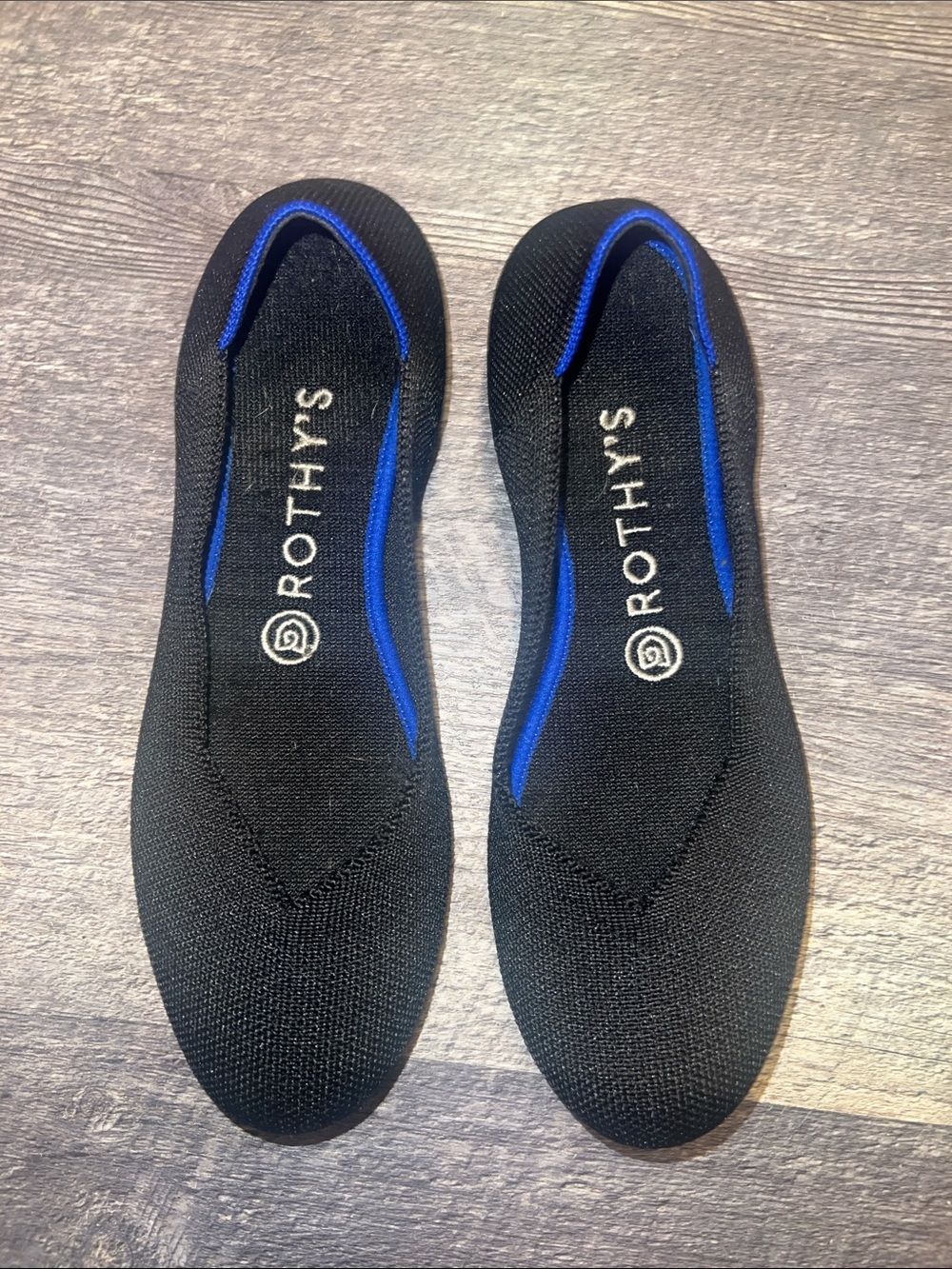 Rothy’s The Flat Black Round Toe Knit Ballet Flats Women’s Size 8